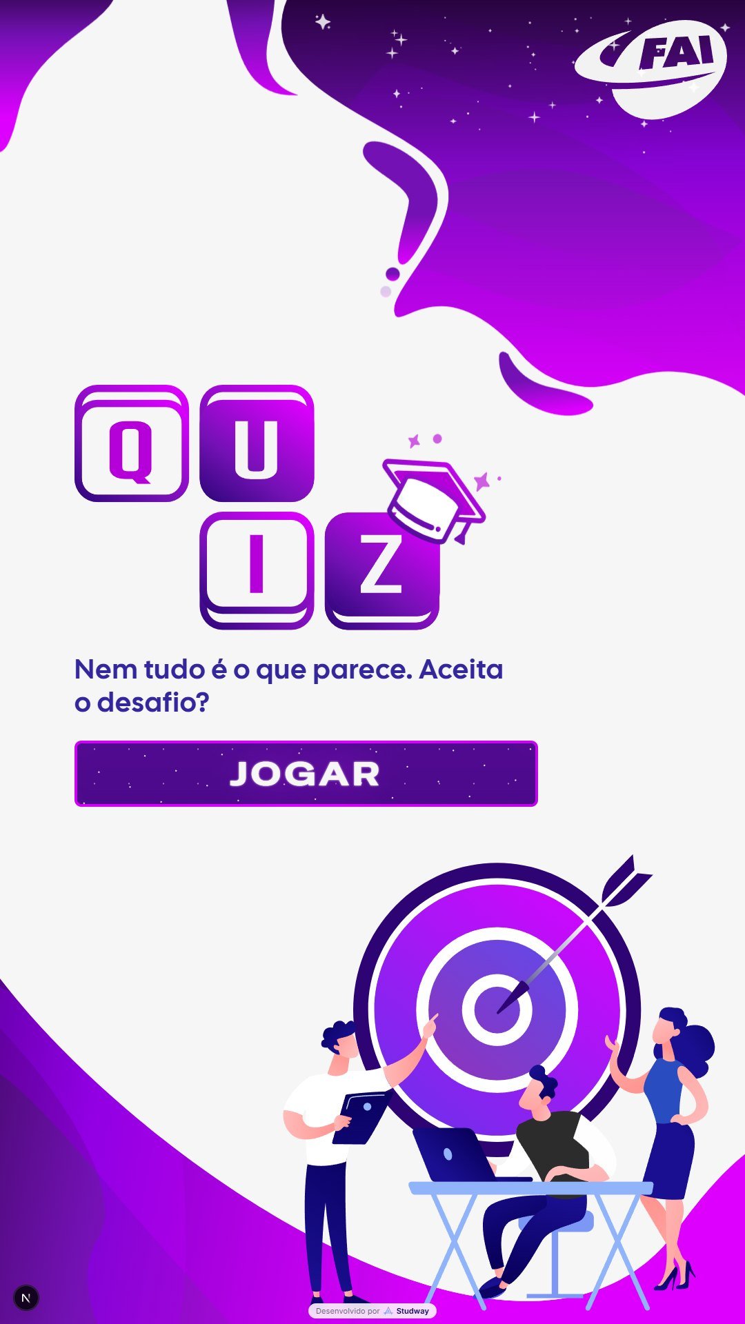 Tela de abertura no totem